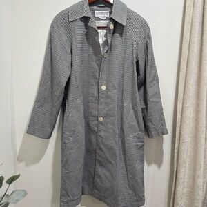 PANACHE‎ Vintage Gingham Trench Coat | Size Small | Made in Russia